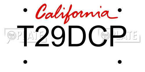 T29DCP California License Plate