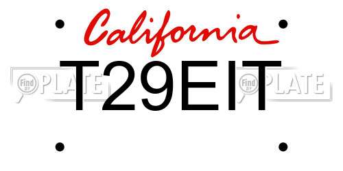 T29EIT California License Plate