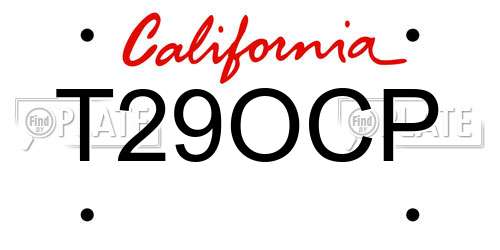 T29OCP California License Plate