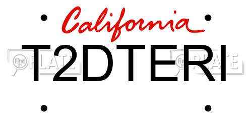 T2DTERI California License Plate