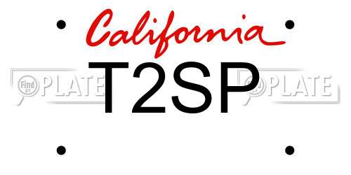 T2SP California License Plate