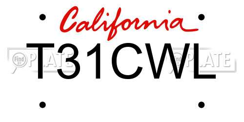 T31CWL California License Plate