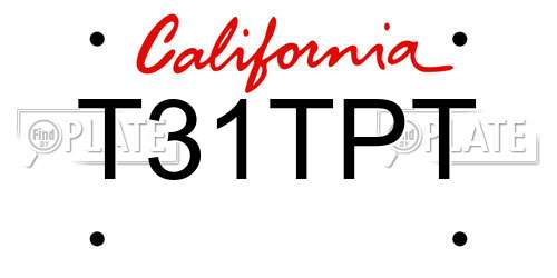 T31TPT California License Plate