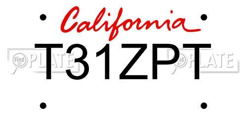 T31ZPT California License Plate