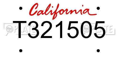 T321505 California License Plate