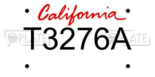 T3276A California License Plate