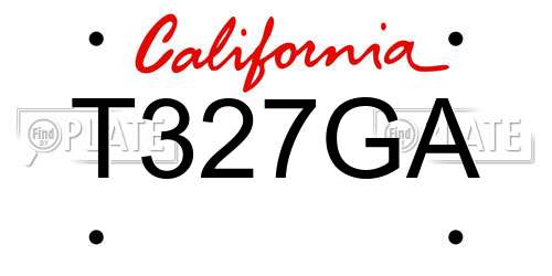 T327GA California License Plate