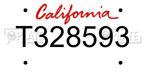 T328593 California License Plate