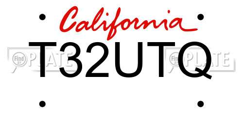T32UTQ California License Plate