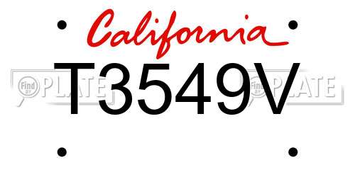 T3549V California License Plate