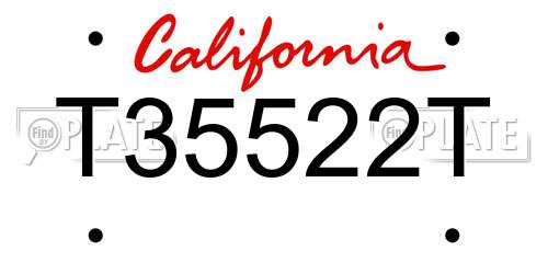 T35522T California License Plate