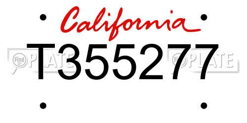 T355277 California License Plate