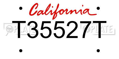 T35527T California License Plate