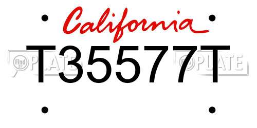 T35577T California License Plate
