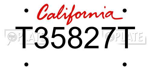 T35827T California License Plate