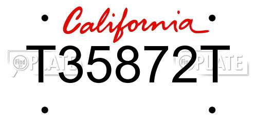 T35872T California License Plate