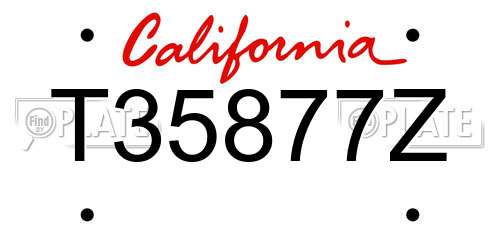 T35877Z California License Plate