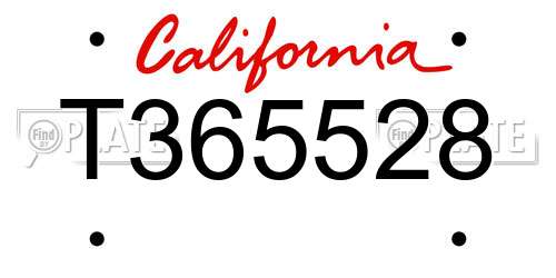 T365528 California License Plate