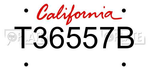 T36557B California License Plate