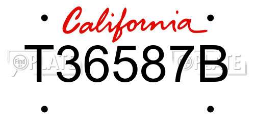 T36587B California License Plate