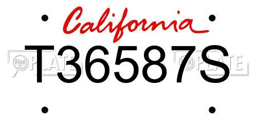 T36587S California License Plate