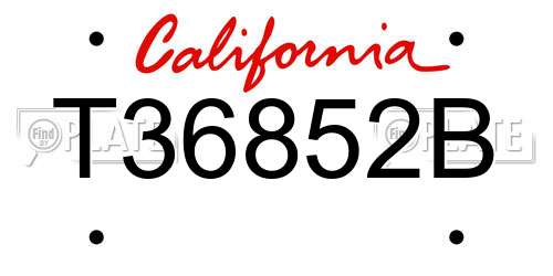 T36852B California License Plate