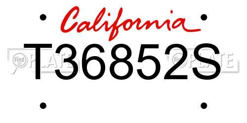 T36852S California License Plate