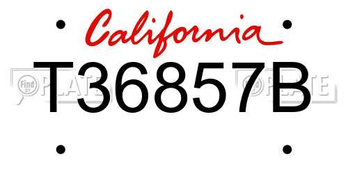 T36857B California License Plate