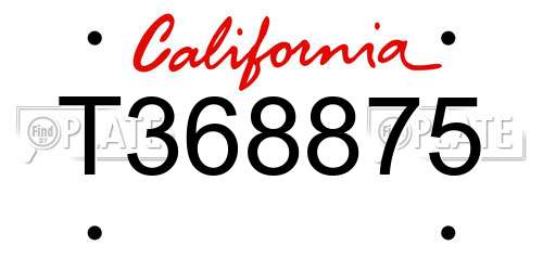 T368875 California License Plate