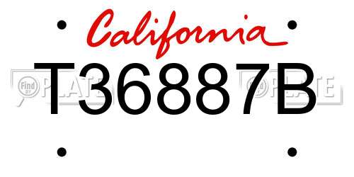T36887B California License Plate