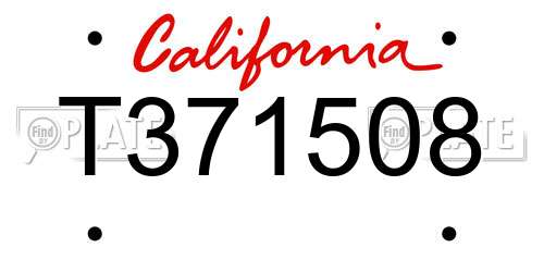 T371508 California License Plate