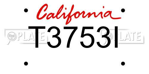 T3753I California License Plate