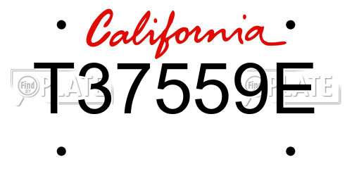T37559E California License Plate