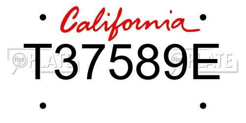 T37589E California License Plate