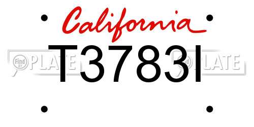 T3783I California License Plate