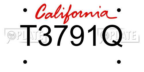 T3791Q California License Plate