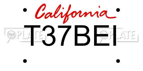 T37BEI California License Plate
