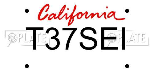 T37SEI California License Plate
