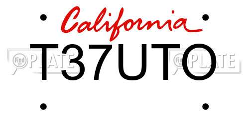 T37UTO California License Plate