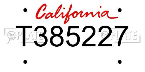 T385227 California License Plate