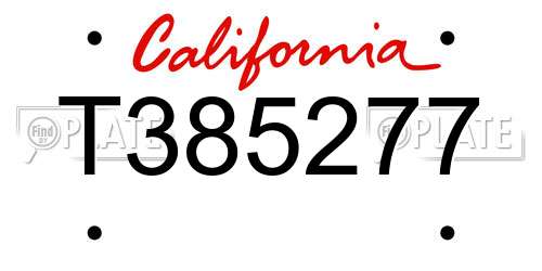 T385277 California License Plate
