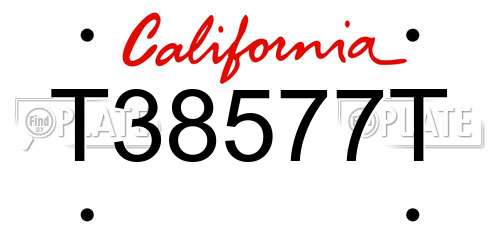 T38577T California License Plate