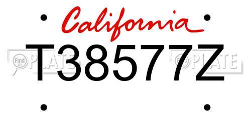 T38577Z California License Plate