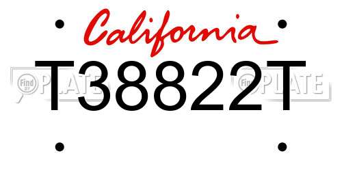 T38822T California License Plate