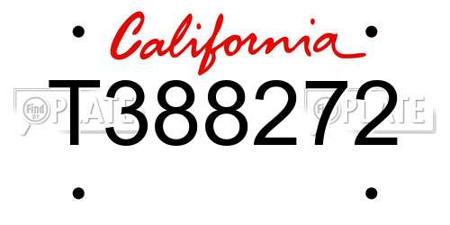 T388272 California License Plate
