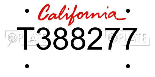 T388277 California License Plate