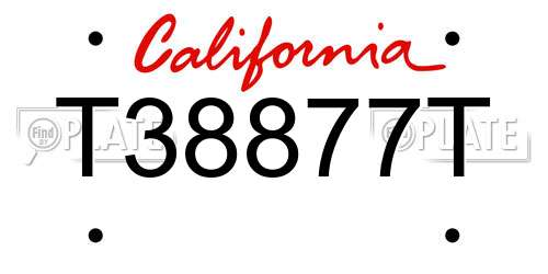 T38877T California License Plate