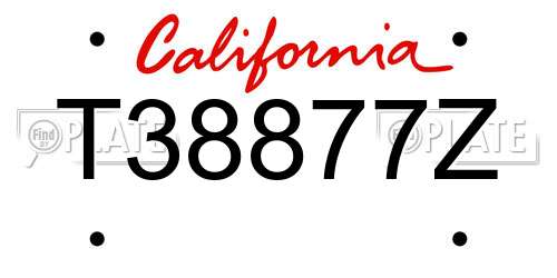 T38877Z California License Plate