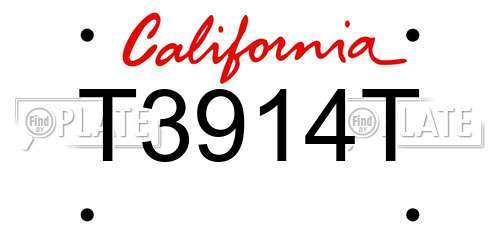 T3914T California License Plate