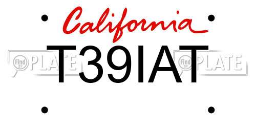 T39IAT California License Plate